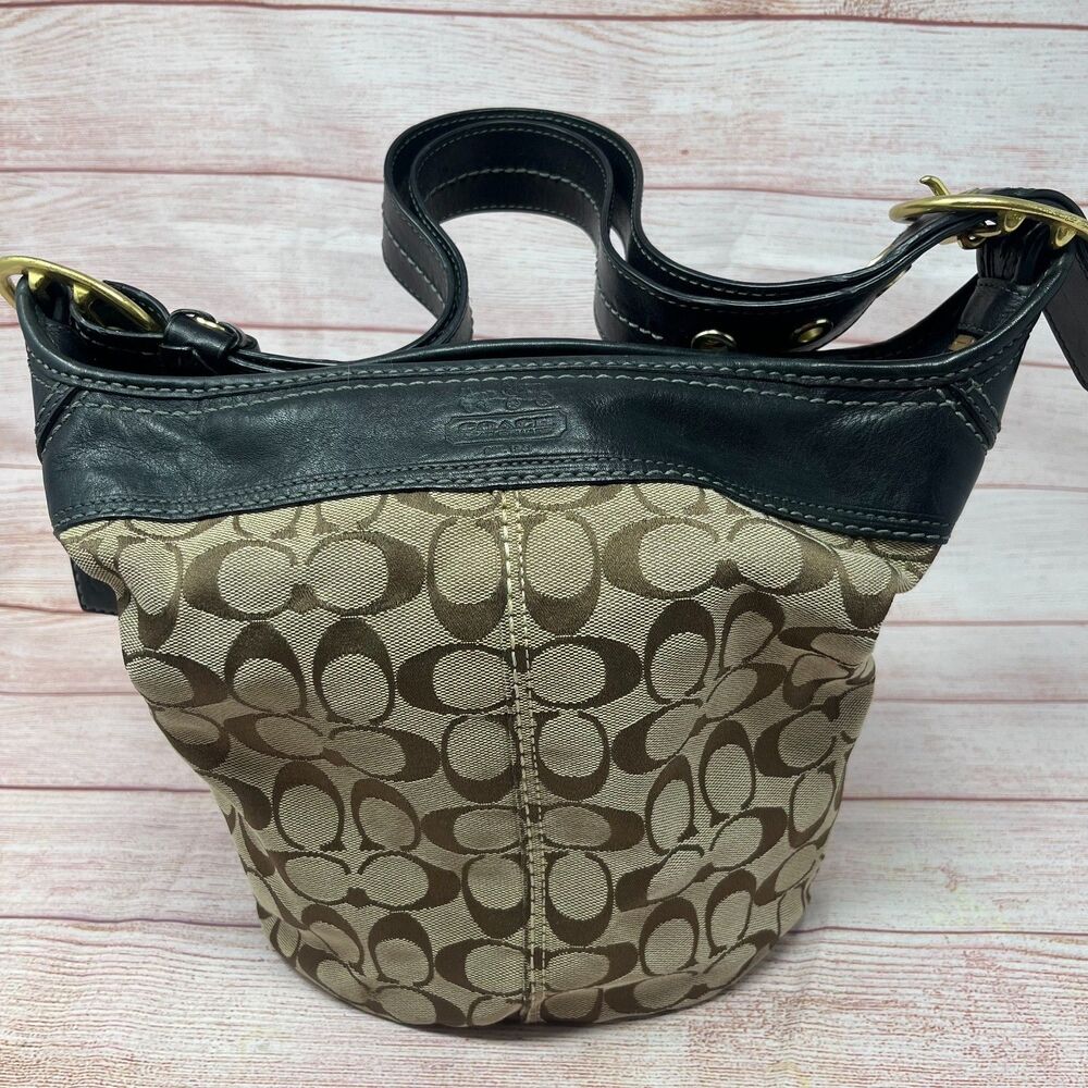 Coach Shoulder Bag Crossbody Leather Canvas Signature 11437 Ladies'